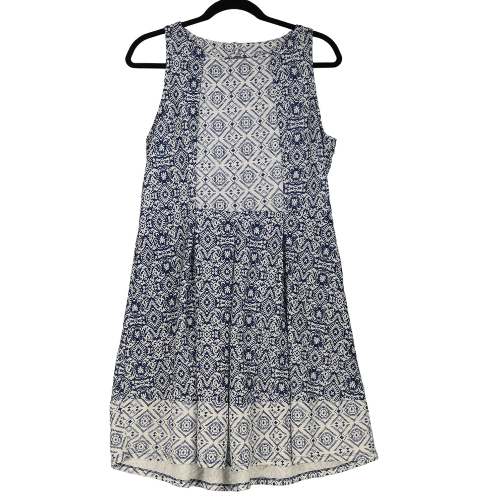 Xhilaration Knit Dress Womens Large Blue White Cut Out Back Stretch Blend